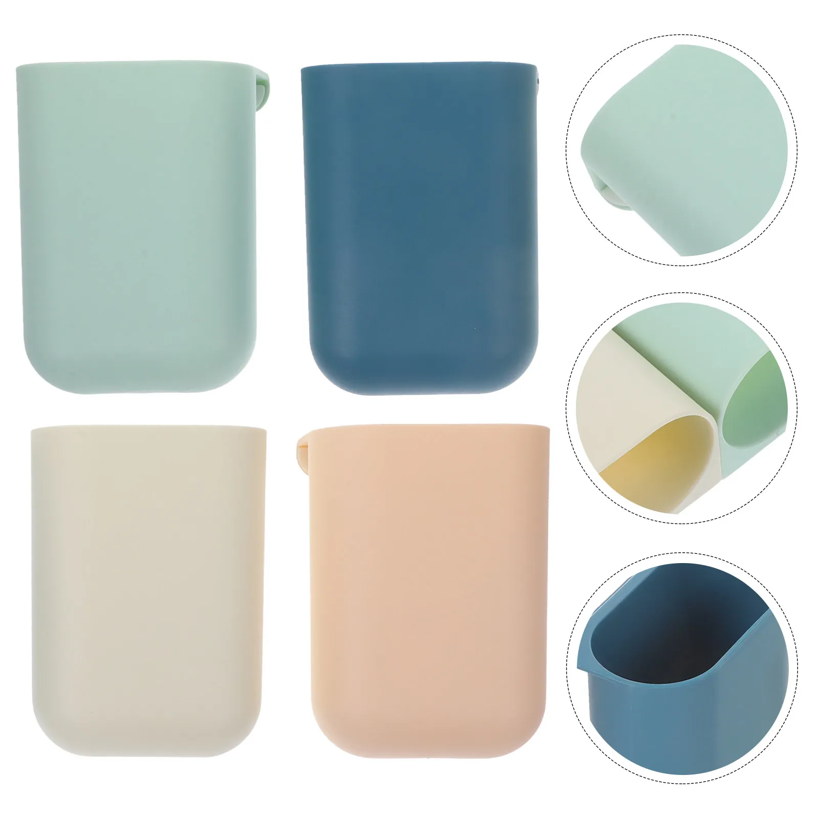 

4Pcs Plastic Hanging Storage Bucket Organizer Space Saving Bin for Rolling Cart Sundries Small Hanging Basket Waste Basket