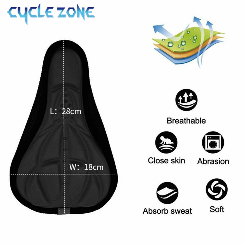 Soft 3D Bicycle Cushion Cover MTB Bike Padded Thickened Sponge Foam Comfortable Saddles Mat Bike Saddle Seat Cycling Accessories