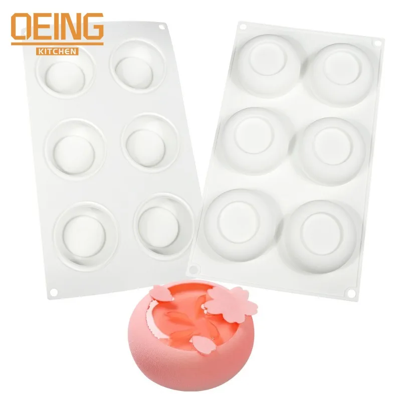 

6-Hole Grooved Mousse Baking Silicone Mold DIY Lunch Cake Pudding French Pastry Filling dDessert Decoration Cake Baking Toold