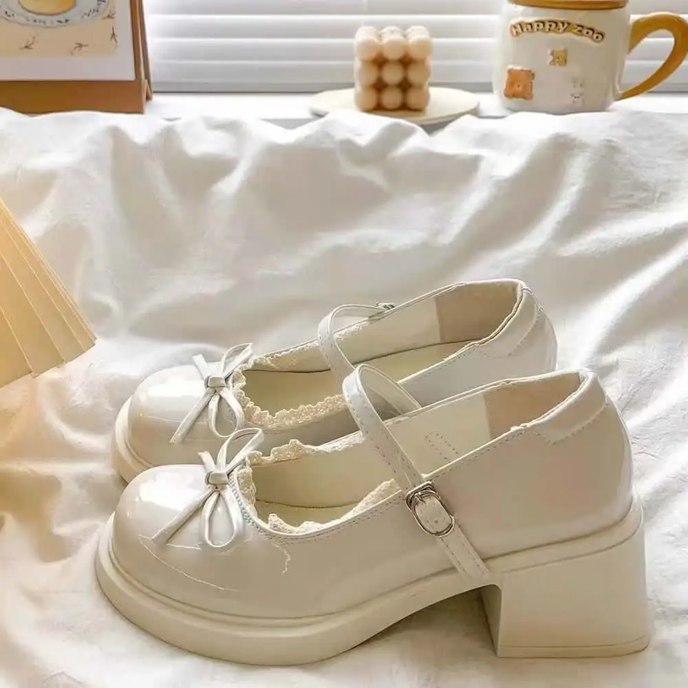 

Туфли, женские туфли на плоской подошве, оксфорды, осеннее платье с бантом и неглубоким носком, новое кожаное осеннее платье в стиле ретро с бабочкой, высокие Мэри Джейн, с узлом-бабочкой