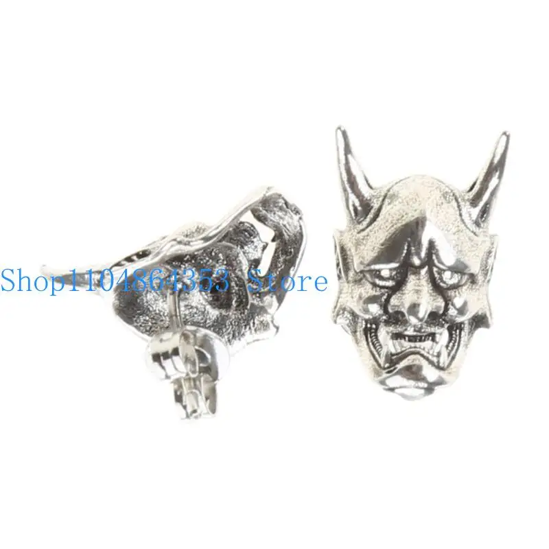 652F Mask Skull Tiny Halloween Horror Earrings for Women Girls