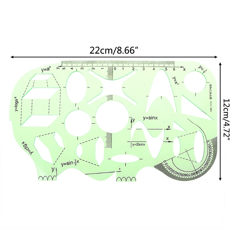 Multi Shaped Plastic Ruler Painting Drawing Template Oval Geometric Template Curve Pattern Stationery Office Supplies