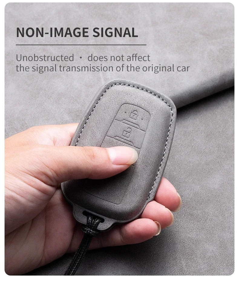 Leder Auto Remote Key Case Abdeckung für Toyota Prius Camry Corolla chr C-HR Rav4 Land Cruiser Prado Protector Schlüssel anhänger Shell – Detail 6