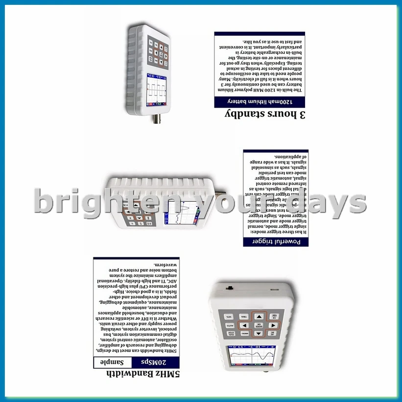 

Портативный цифровой портативный комплект осциллографа PRO ADS2050H с полосой пропускания 5 МГц, частота дискретизации 20 мс/с (B)-A79U