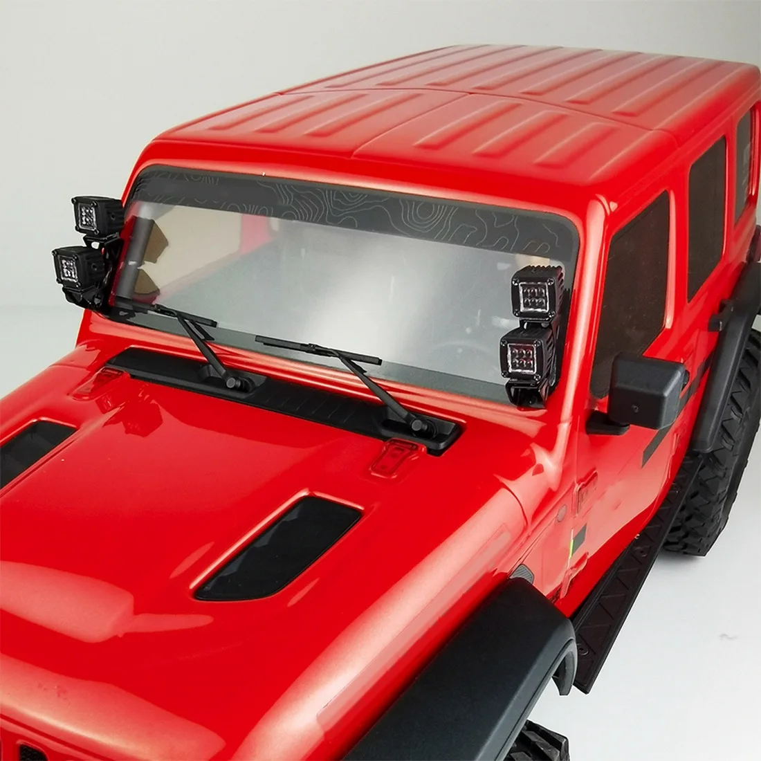 Modificado Faróis Faróis para Carro, Bumper Lights para Axial SCX10, Jeep Traxxas, TRX4, TRX6, 1/10 RC Crawler, B Preto