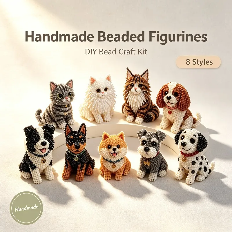 multi-piece-set-beaded-ornaments-kit-christmas-cats-and-dogs-themed-design-beading-diy-kit-wreath-design-beginner-friendly