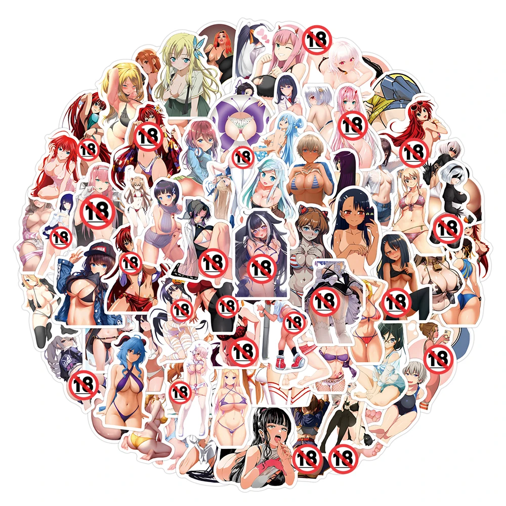 10/30/50/100Pcs Sexy Hentai Waifu Cartoon Stickers Voor Volwassen Anime Stickers Diy Auto Motorfiets Bagage Laptop Waterdichte Sticker