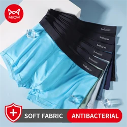 Miiow Ijs Zijde Heren Slipje Set Sexy Man Ondergoed Boxers Antibacteriële Mannelijke Katoenen Kruis Onderbroek Mannelijke Boxer Slips L-5XL