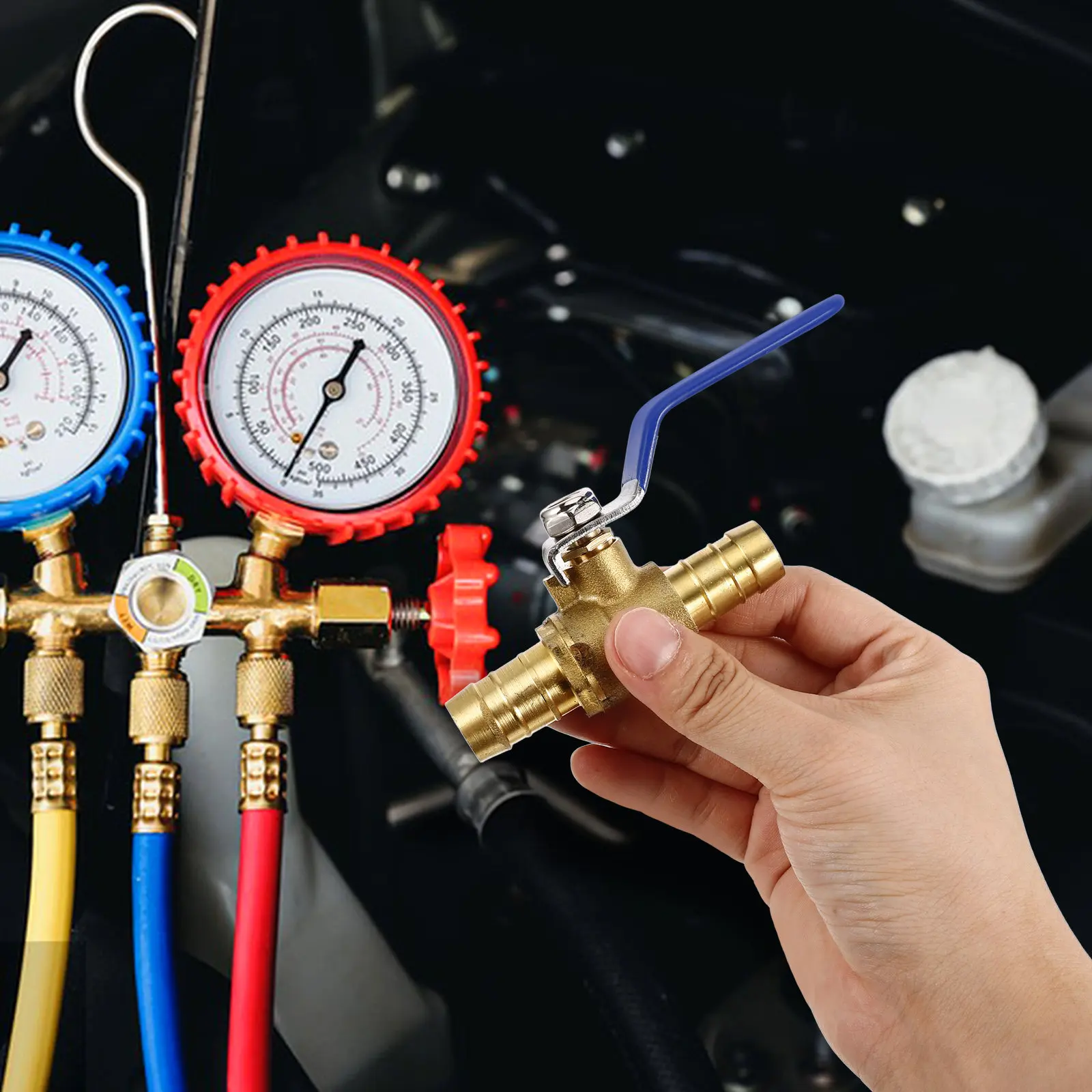 

16Mm Conditioning Ball Valve Heavy Duty Metal Build Dual Insertion Switch Valve for Car Refrigeration Systems