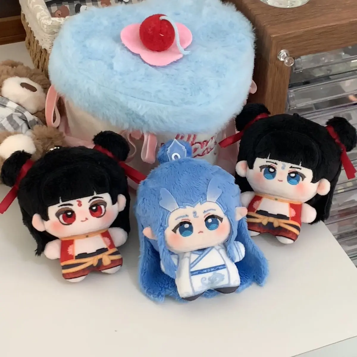 10 سنتيمتر Nezha Ao Bing أفخم دمية Nezha2 لينة محشوة ألعاب من نسيج مخملي أنيمي القطن الشكل بلوشي تحصيل هدية للبنين بنات عيد ميلاد