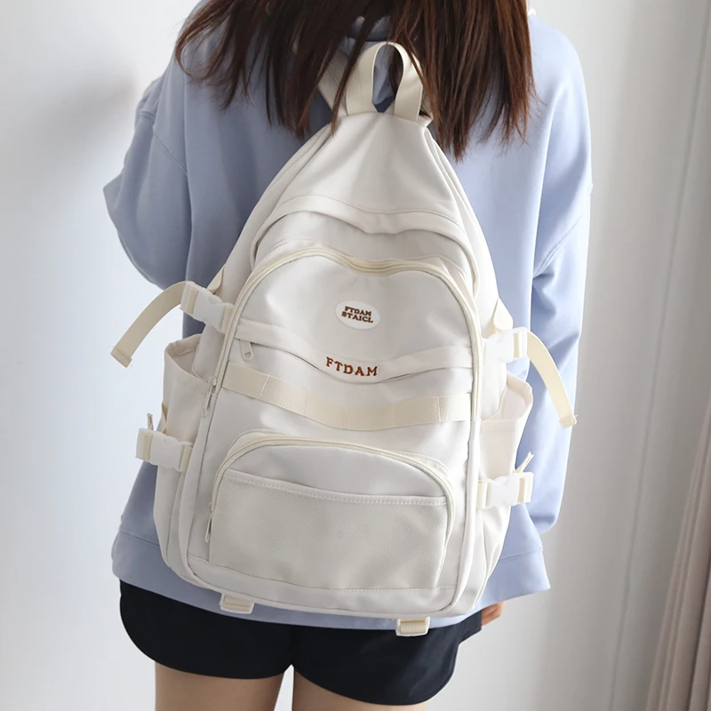 Casual schoolbag female junior high backpack 2022 New fashion male backpack female shoulder college students