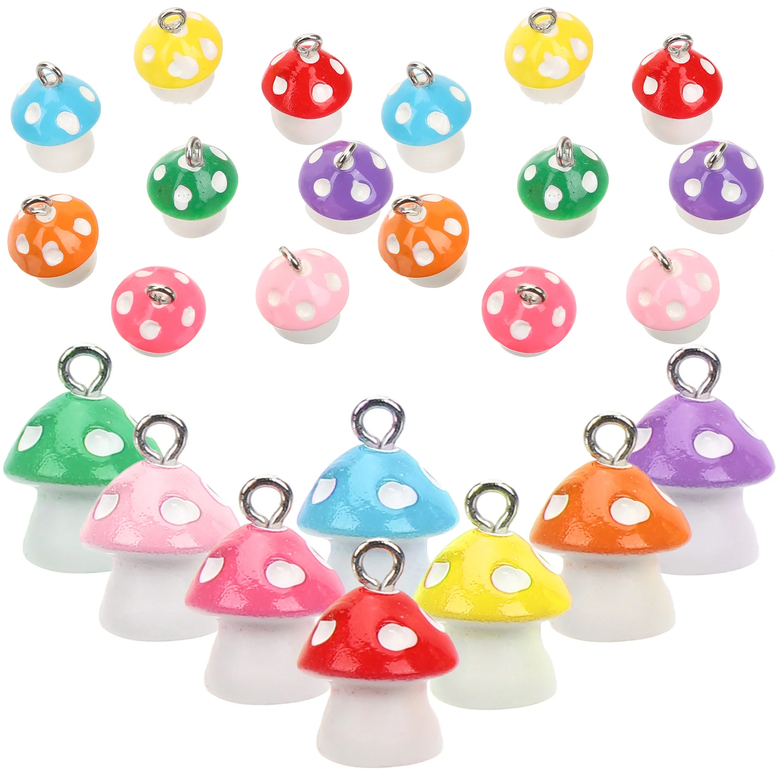 

30 Pcs Mushroom Pendant Cartoon Pendants Mushrooms Charm Mini Resin Charms Diy Jewelry Accessories Necklace