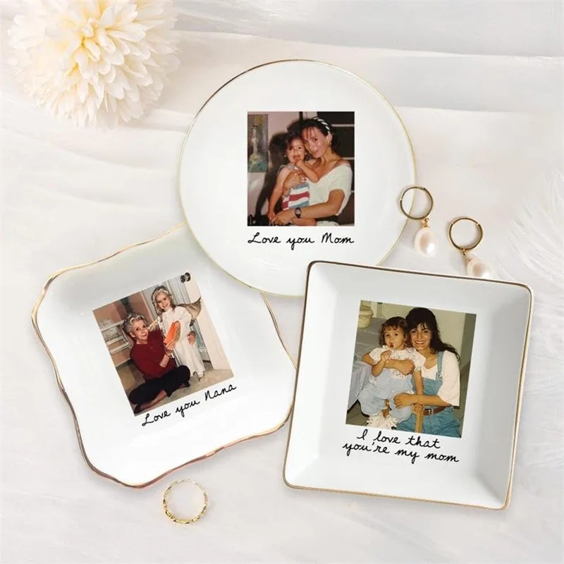 Personalized Custom Photo Message Mother of the Bride Jewelry Tray Wedding Gift for Mom Keepsake Dish Groom Bridal Shower Gift