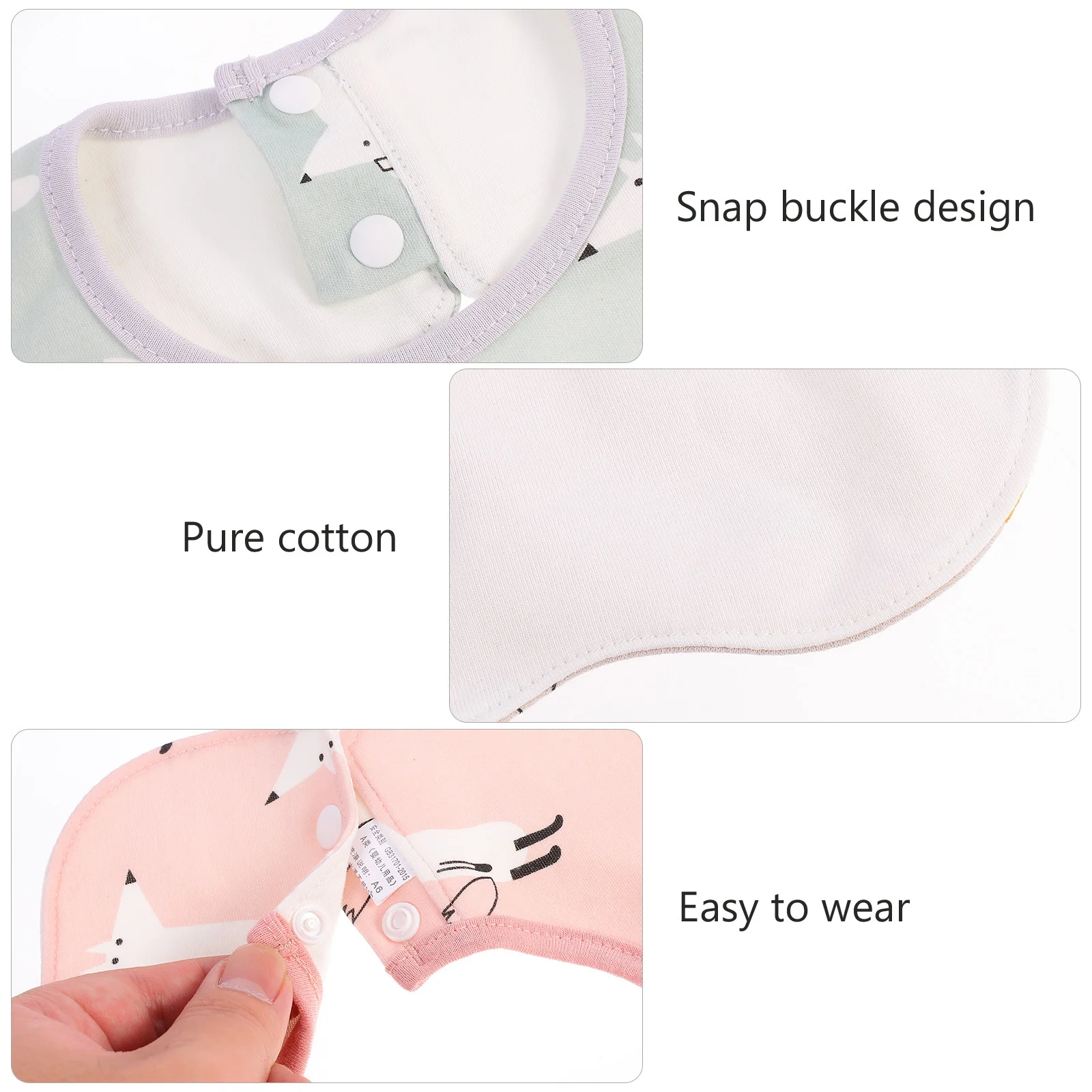

3Pcs Baby 360 Degree Rotate Bibs Cotton Feeding Drooling Infant Saliva Towels Newborn Teething Bibs Baby Bib Infant Teething Bib