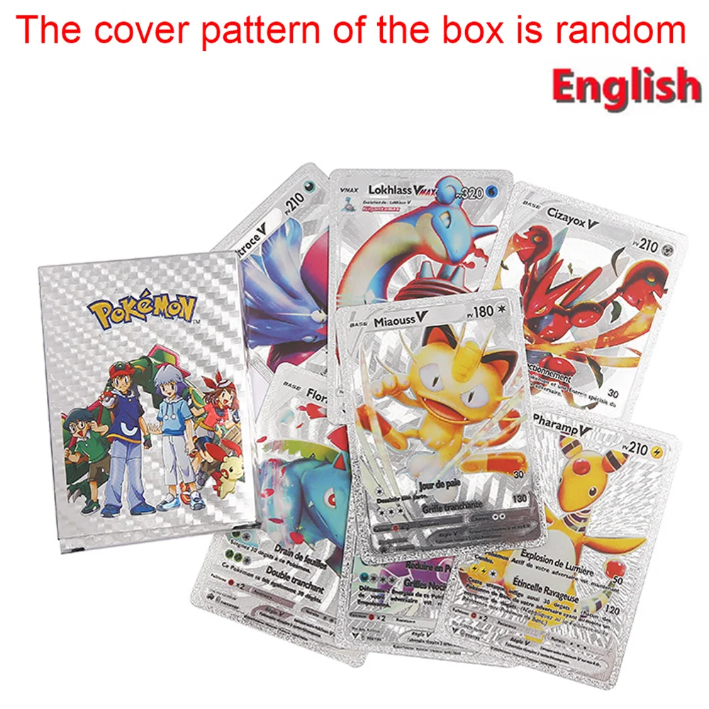 55PCS Pokemon-kaarten Vmax GX Gold Foil Flash Box Party Interactief spel Engels Spaans Kleurrijk spel Battle Collection Card Gift - afbeelding 1
