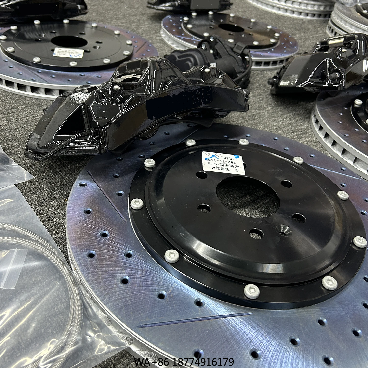 

Комплект больших тормозных суппортов для гоночного автомобиля, передние шесть поршней, задние электронные тормоза, 4 поршня, 400 мм, для 18-дюймовых колес, различные новые автомобили