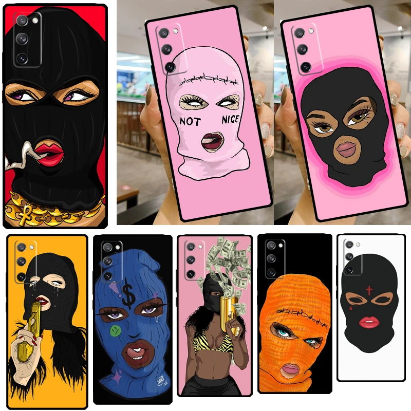 Masked Thug Life Teared Girl Silicone Case For Samsung Galaxy S8 S9 S10 S20 FE S21 Plus Note 20 Ultra S22 Ultra Cover