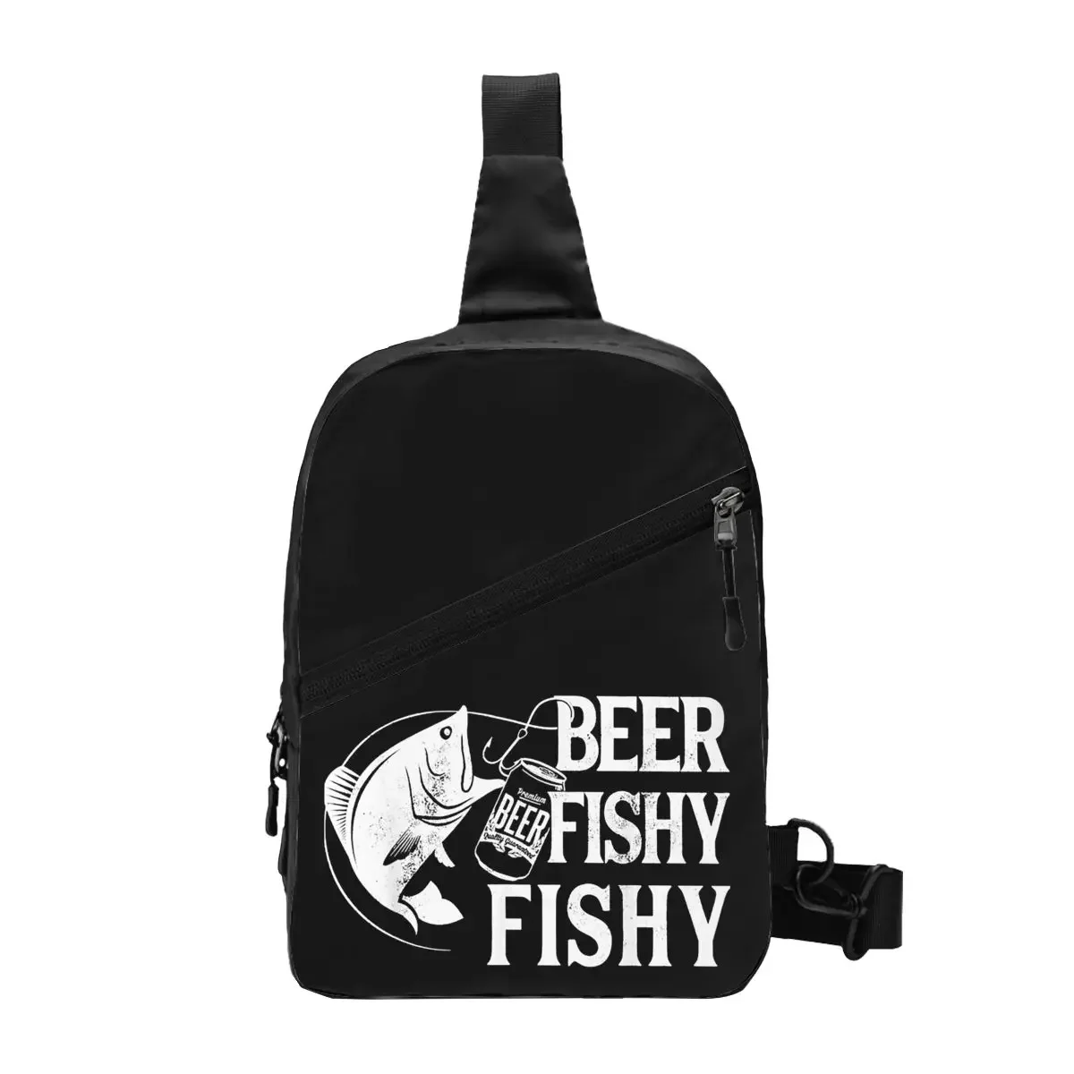 

Beer Fishy Fishy Chest Bag Men Sling Crossbody Backpack Chest Bag Travel Hiking Daypack Shoulder Bag