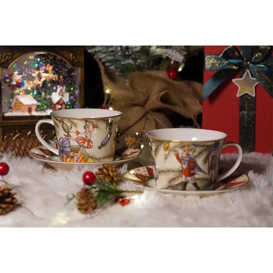 High End Coffee Cup and Plate Gift Bone China Coffee Cup and Plate Gift Box Set