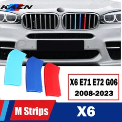 For BMW X6 Series E71/E72 2008-2013 F16 2014-2019 G06 2020-2023 Car 3D M Styling Front Grille Trim Bumper Cover Strips Stickers