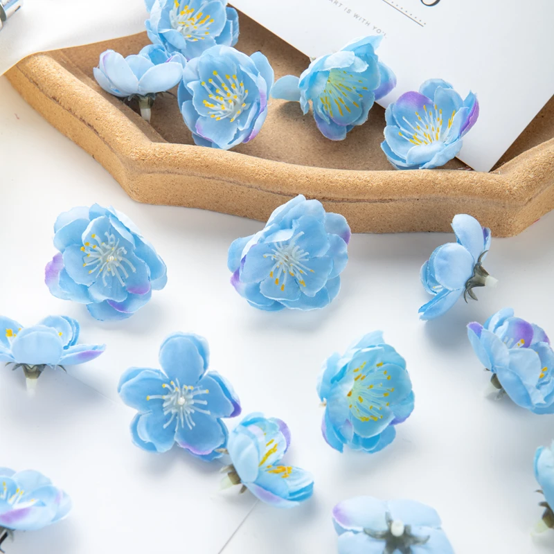 100 Stück 3CM Künstliche Blumen für Scrapbooking, Kirschblüten, DIY-Geschenke, Süßigkeitenbox, Hochzeit, Garten, Rosenbogen, Heimdekoration, Valentinstagskranz – Detail 12