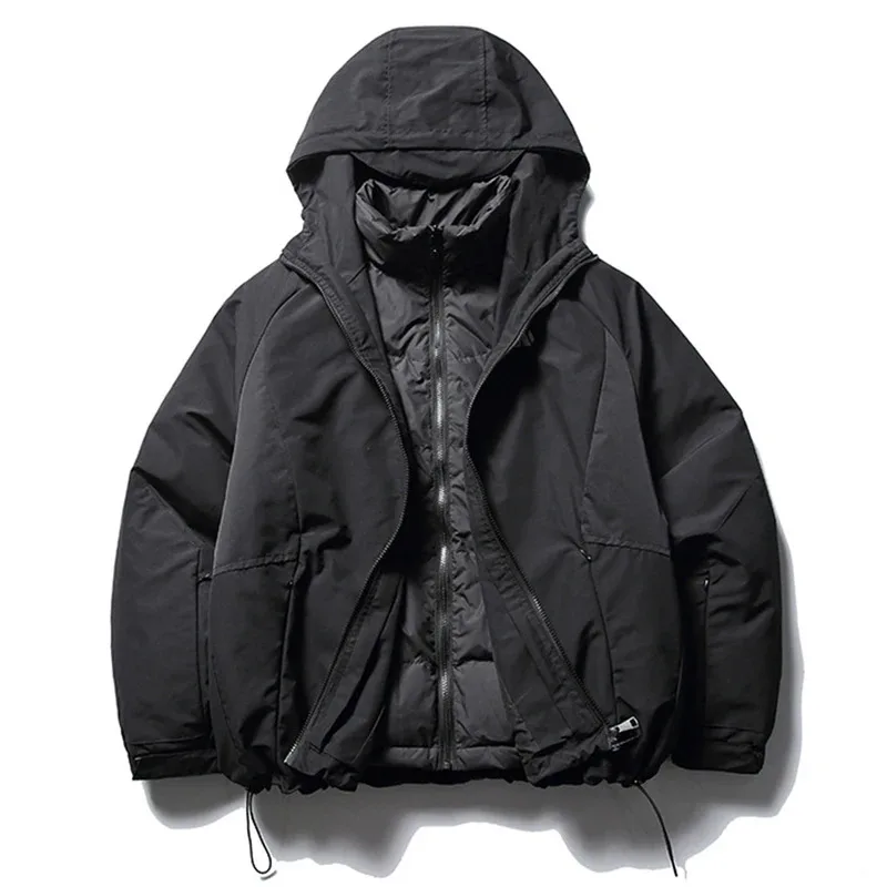 90% الأبيض بطة أسفل السترات الرجال الشتاء رشاقته الدافئة البخاخ الستر عارضة فضفاض مبطن سترات معاطف #2