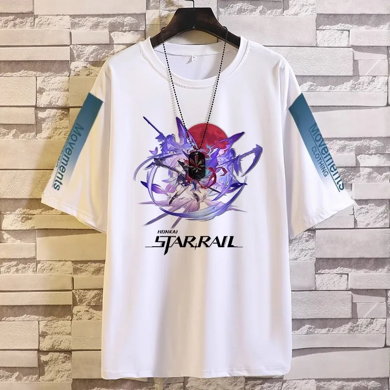 Anime Honkai: Star Rail Game Cos Silver Wolf Jinliu Clara Herta Yanqing Seele Etc. Casual Crew Neck Short Sleeve T-shirt