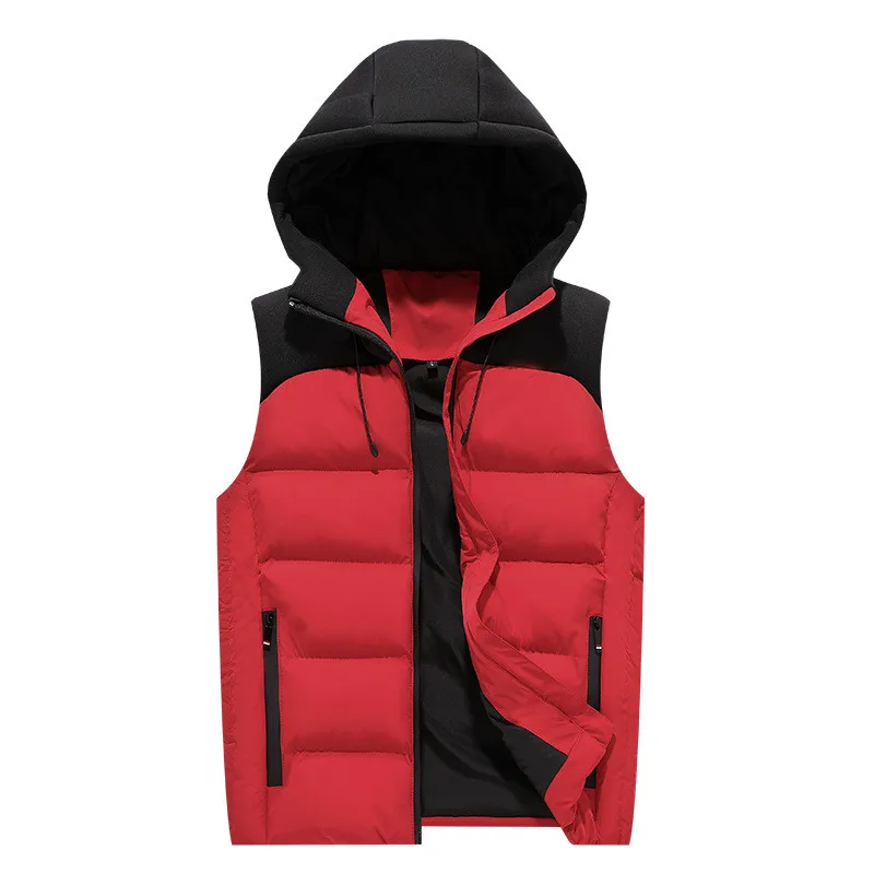 

Mens Winter Vest Down Vest Men Casual Waistcoat Sleeveless Jackets Men Hooded Vest Plus size 8XL Hat Detachable Top oversize