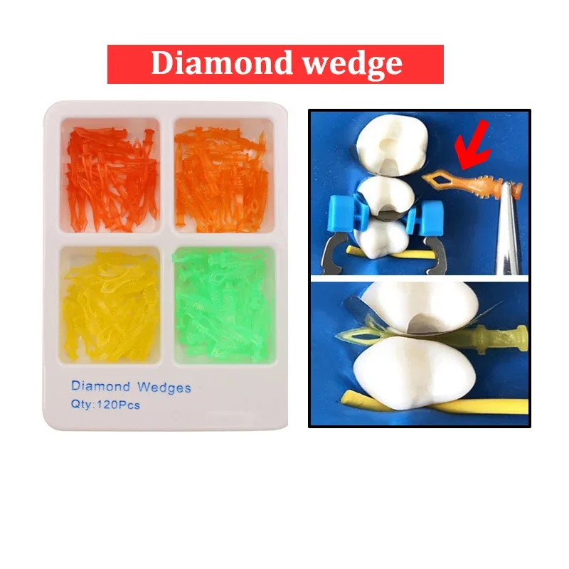 120 Pcs Dental Diamond Wedges Disposable Plastic Autoclavable Dentistry Wedge Interdental Teeth Gap Oral Care Accessories