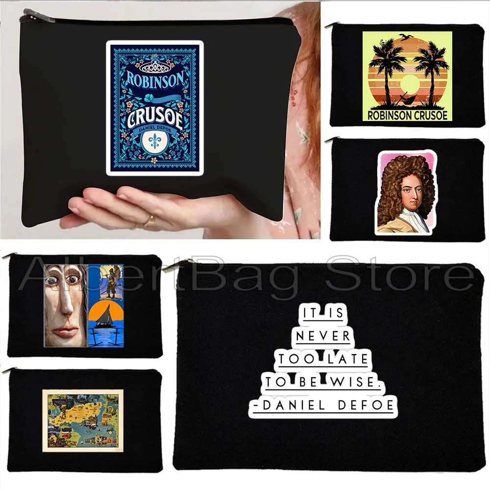 

Robinson Crusoe Daniel Defoe Book Lover Art Cute Gifts Men Women Canvas Cosmetic Bag Makeup Toilet Bag Pencil Case Zipper Pouch