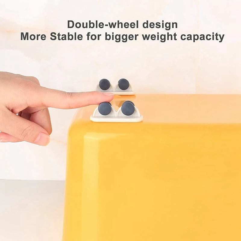 32Pcs Self Adhesive Caster Wheels Heavy Duty Stick On Wheels Mini Wheels Small Non Swivel Casters Plastic Pulley