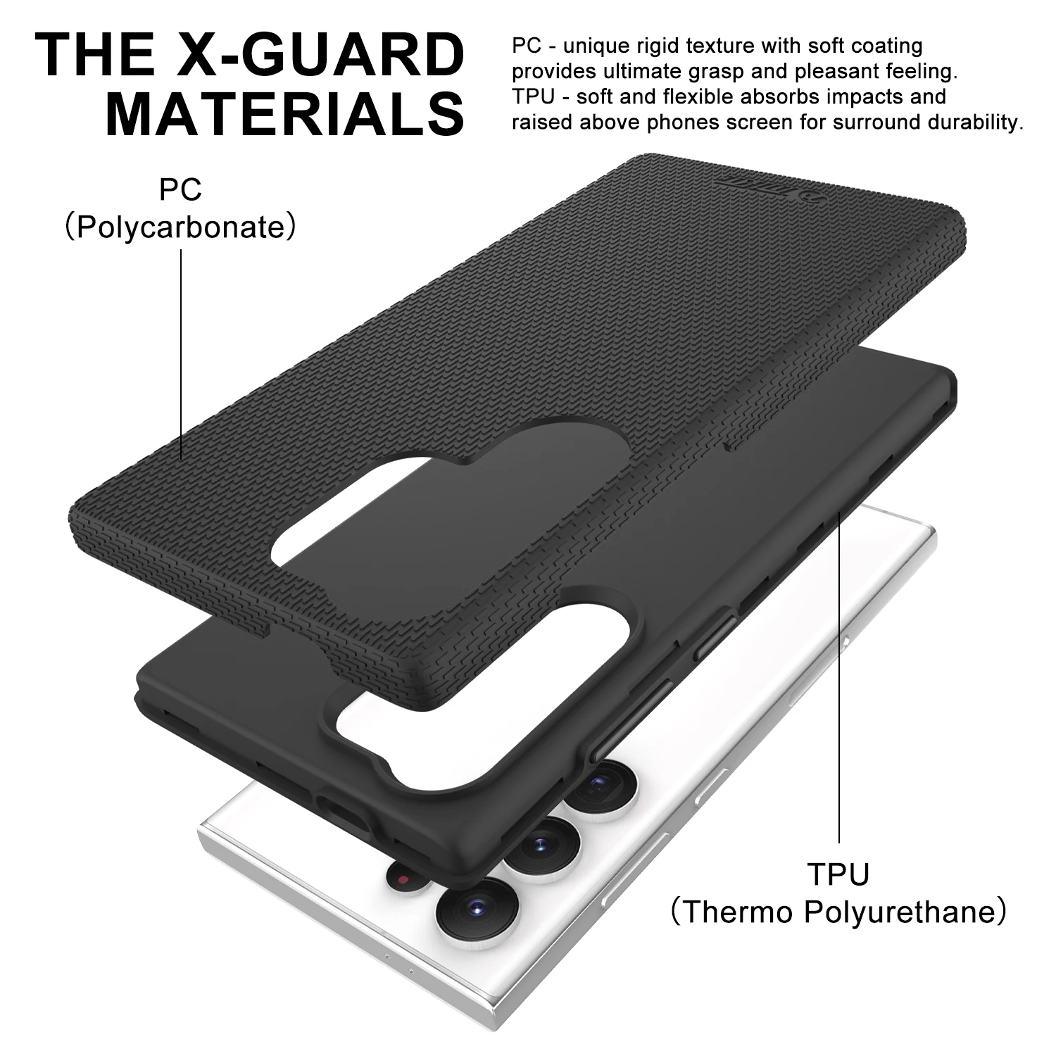 TOIKO X Guard Dual Layer Protective Case for Samsung Galaxy S24 Plus Shockproof Rugged Armor Shell Hard PC Soft TPU Back Cover