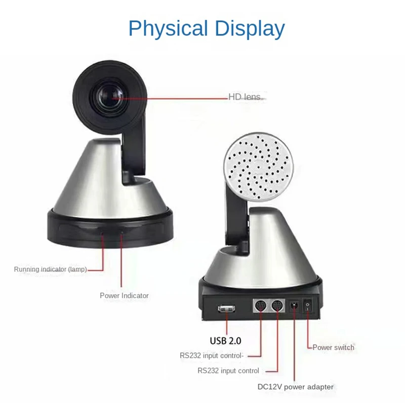 Smart Video Conference Camera With Bluetooth Omnidirectional Microphone PTZ 4MP HD 4x 10x Optical Zoom USB Remote Control