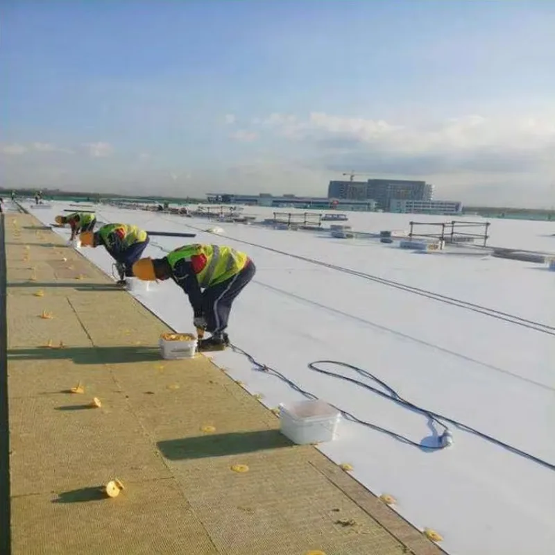 UV Resistance 45mils/60mils Middle Reinforced TPO Waterproofing Membrane for Flat Building Roofing-10x10cm Sample Link