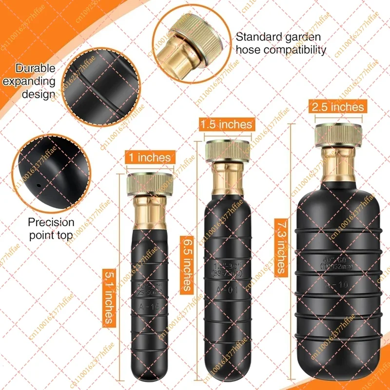 LJL-Drain Bladder Kit,3 PCS Drain Cleaning Bladders Fits 1 To 6 Drain Pipe, Unclogs Stubborn Blockages In Main Drain & Sewer