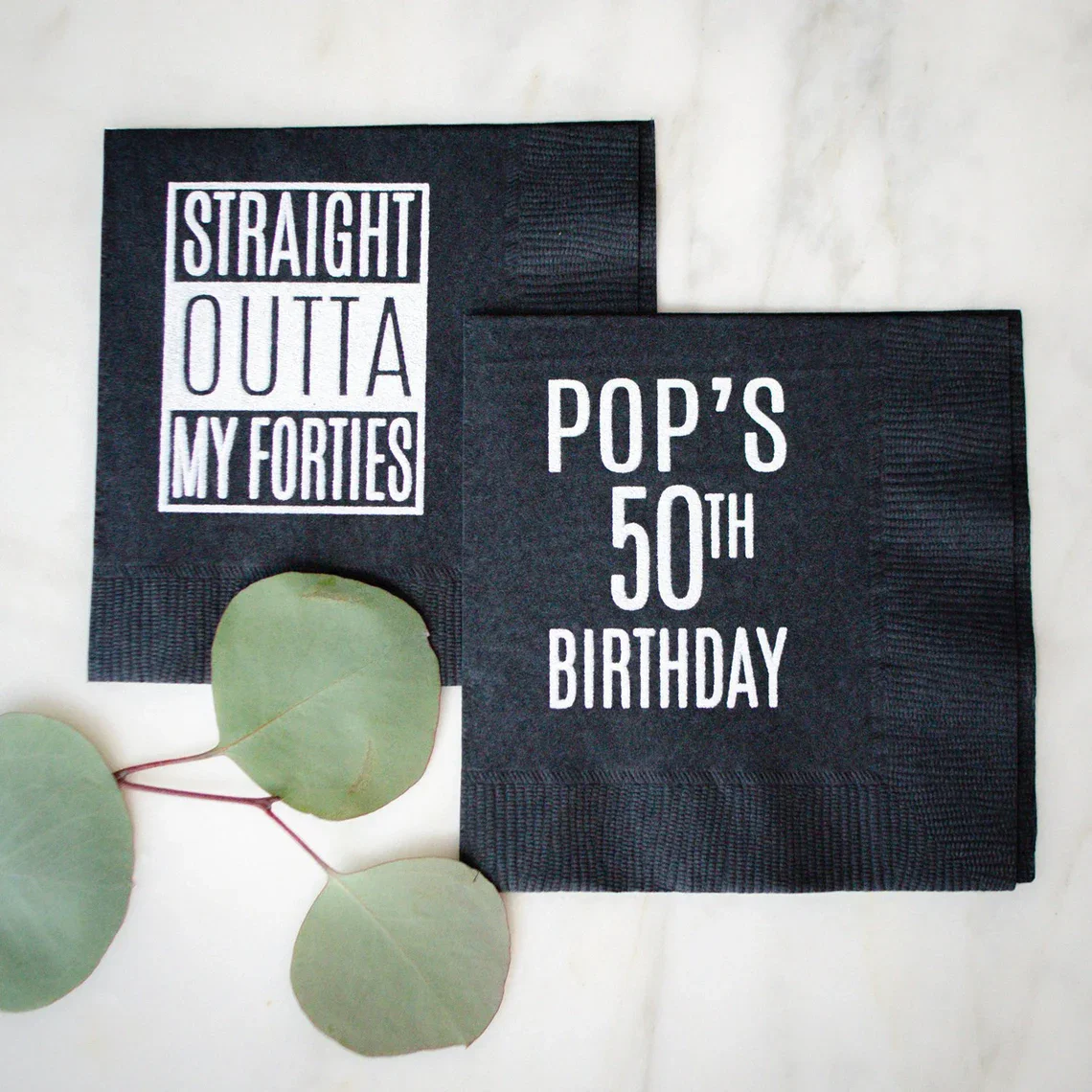 Straight Outta My Forties Napkins, 50th Birthday Party, Custom Beverage Napkins, 40th Birthday, 30th Birthday, Funny Napkins, Ov