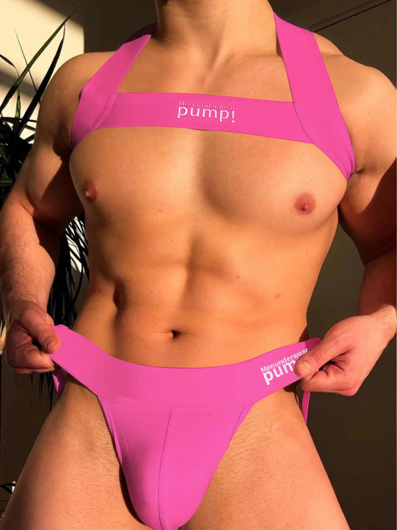 Новинка 2024, сексуальные мужские комплекты нижнего белья, трусы, нижнее белье для геев, нижнее белье, ремни для бондажа, фетиш, мужские бандажи с радужным узором