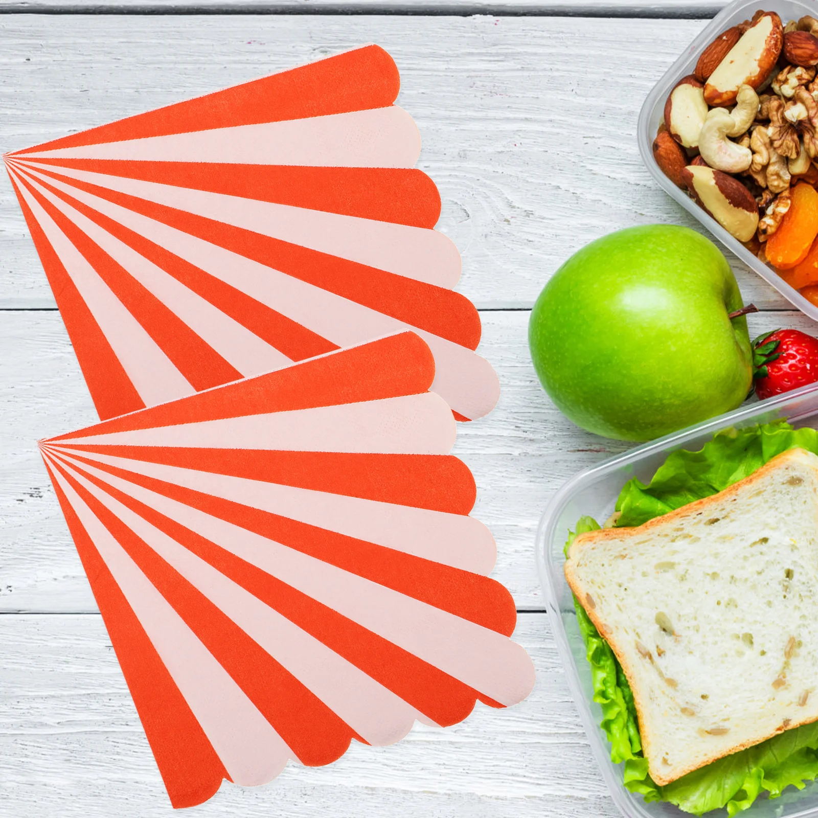 16 قطعة مناديل الحفلات المزخرفة بتصميم مخطط أنيق ومناديل ورقية متينة للتجمعات المختلفة سهلة الاستخدام والحمل #2