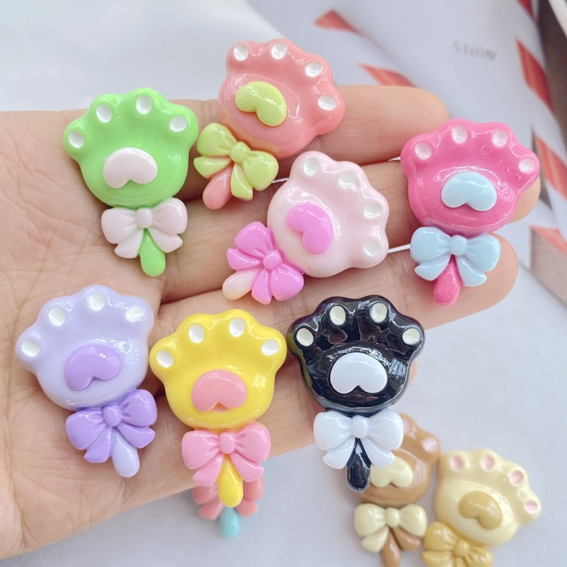 8 Pcs New Cute Cartoon Lollipop Foot Series Flat Back Resin Scrapbooking DIY Jewelry Hairpin Craft Decoration Accessorie