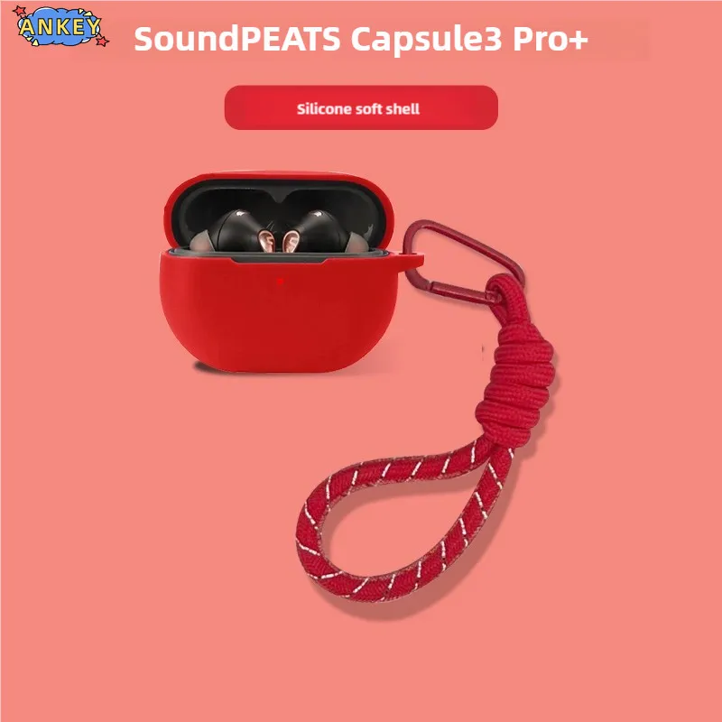 Für SoundPEATS Capsule3 Pro + Fall Schutzhülle Nylon Lanyard Soft Cover Kopfhörer Schalen Hülse Hand Seil Strap Zubehör