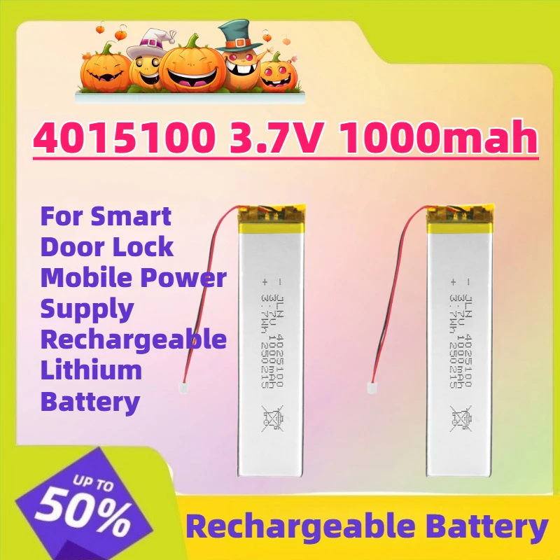 

Fast Shipping 4015100 3.7V 1000mah Polymer Lithium Battery for Smart Door Lock Mobile Power Supply Rechargeable Lithium Battery