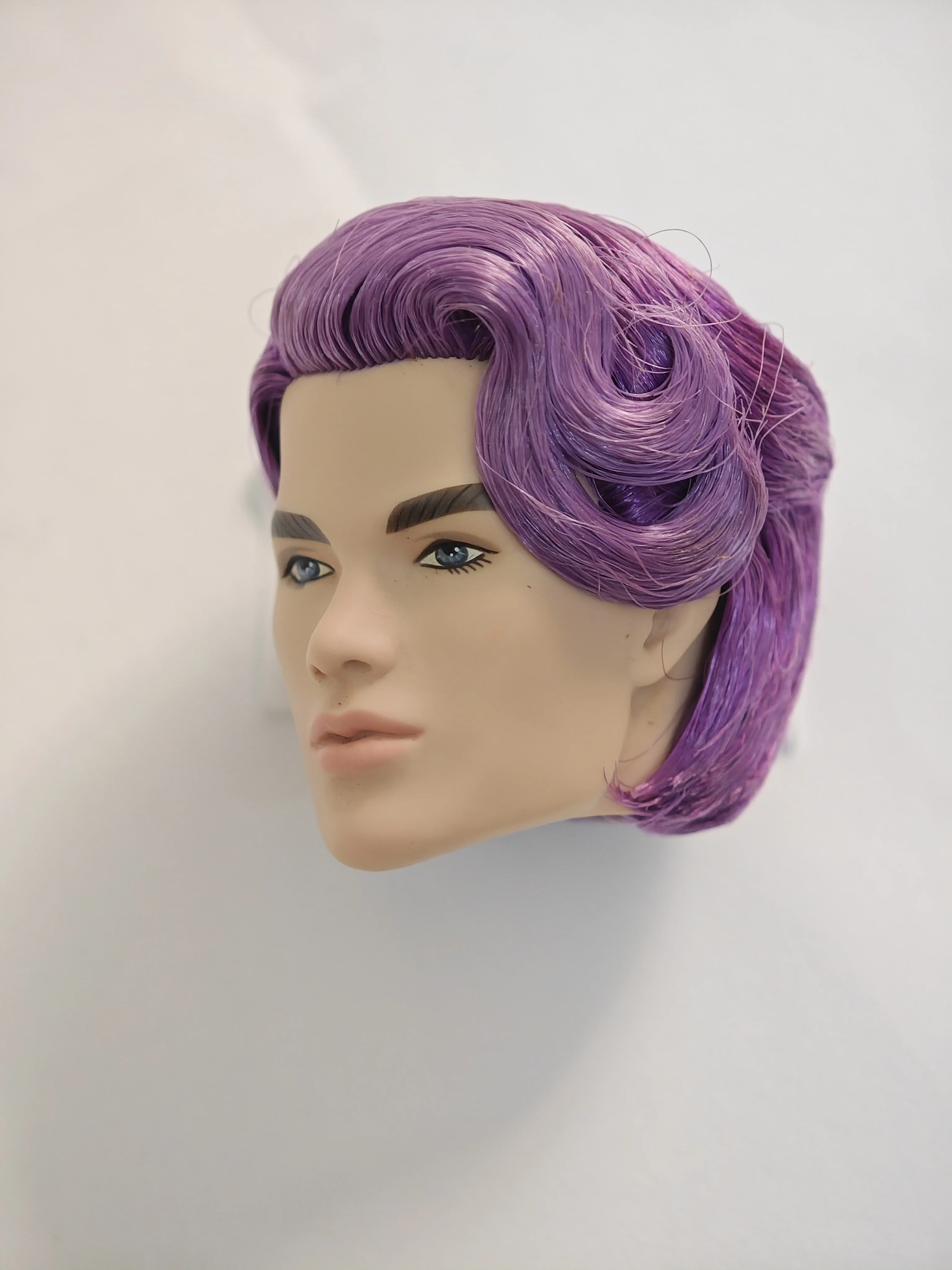 

Модная кукольная голова Fashion Royalty Tenzin Dahkling Japan Skin FR Homme с фиолетовыми волосами, пластиковая, мужская