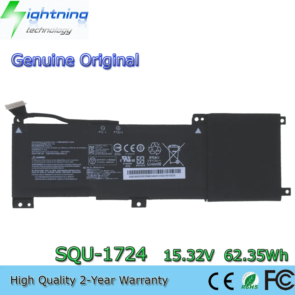 

Genuine 15.32V 62.35Wh 4070mAh SQU-1724 Battery for Gigabyte Aorus 15-X9 15-WA 15-XA