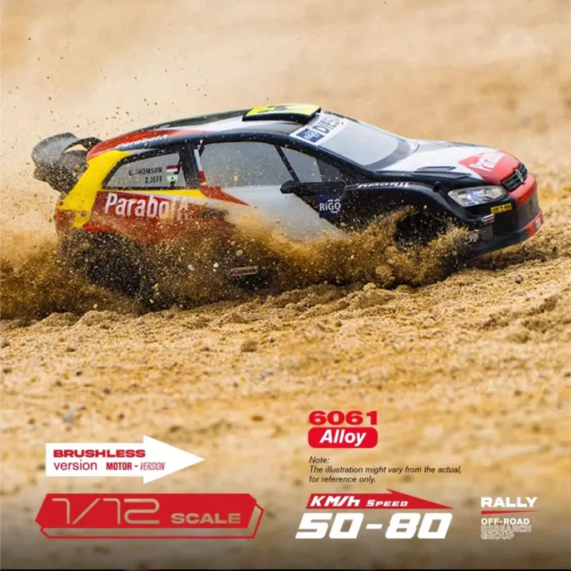 Simulazione di Lello Xts P12 Rally Car 1:12 Professionale Rc 2.4g Telecomando a scala intera Quattro ruote motrici Off Road Drift Racing