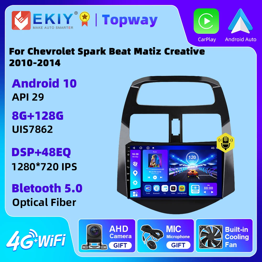 

EKIY для Chevrolet Spark Beat M300 2010-2014 автомобильное радио GPS навигация 4G WIFI Carplay DSP Android автомобильный DVD-плеер Android