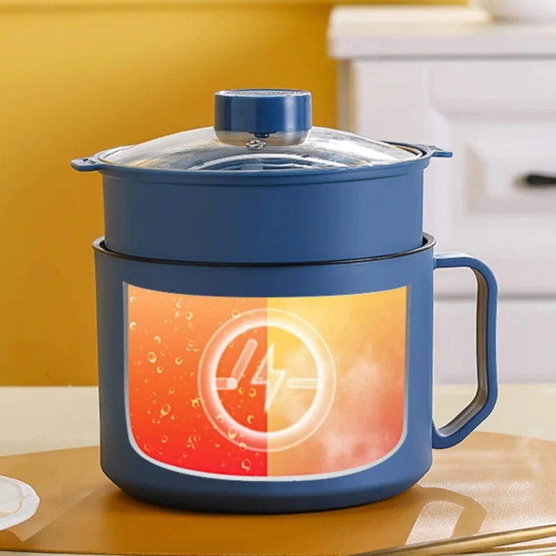ミニ電気鍋-18l-300w-600w-急速加熱-こびりつきにくい多機能調理器-学生寮用