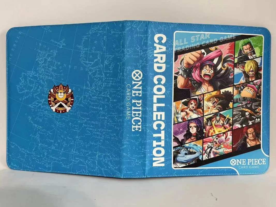 One Piece Card Book Folder Anime Luffy Nami Zoro Card Album Zipper PU Leather 9 Grid 30 Pages Can Hold 540pcs Card Holder Binder