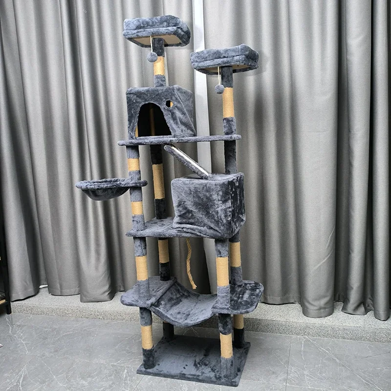 Sky Pillar Cat Climbing Frame Large Scratcher Cat Tree and Nest Encourages Cats to Jump and Climb