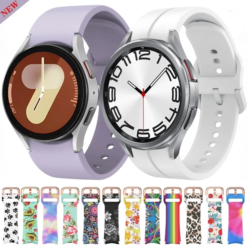 20mm Silicone Strap For Samsung Galaxy Watch 4/5/6/7 44mm 40mm/Classic 47mm 43mm 46mm 5 Pro 45mm Wristband Galaxy Watch 6 Band