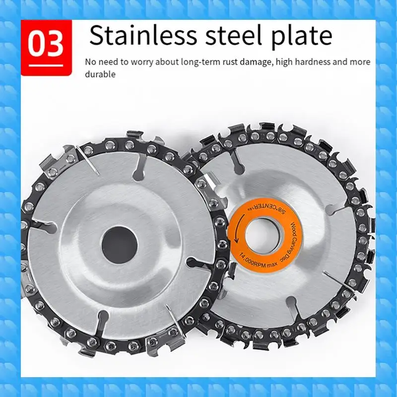 4-Inch 100Mm Angle Grinder Chain Saw Disc 22-Tooth Woodworking High-Precision Universal Chainsaw Chain Disc Saw Blade Durable
